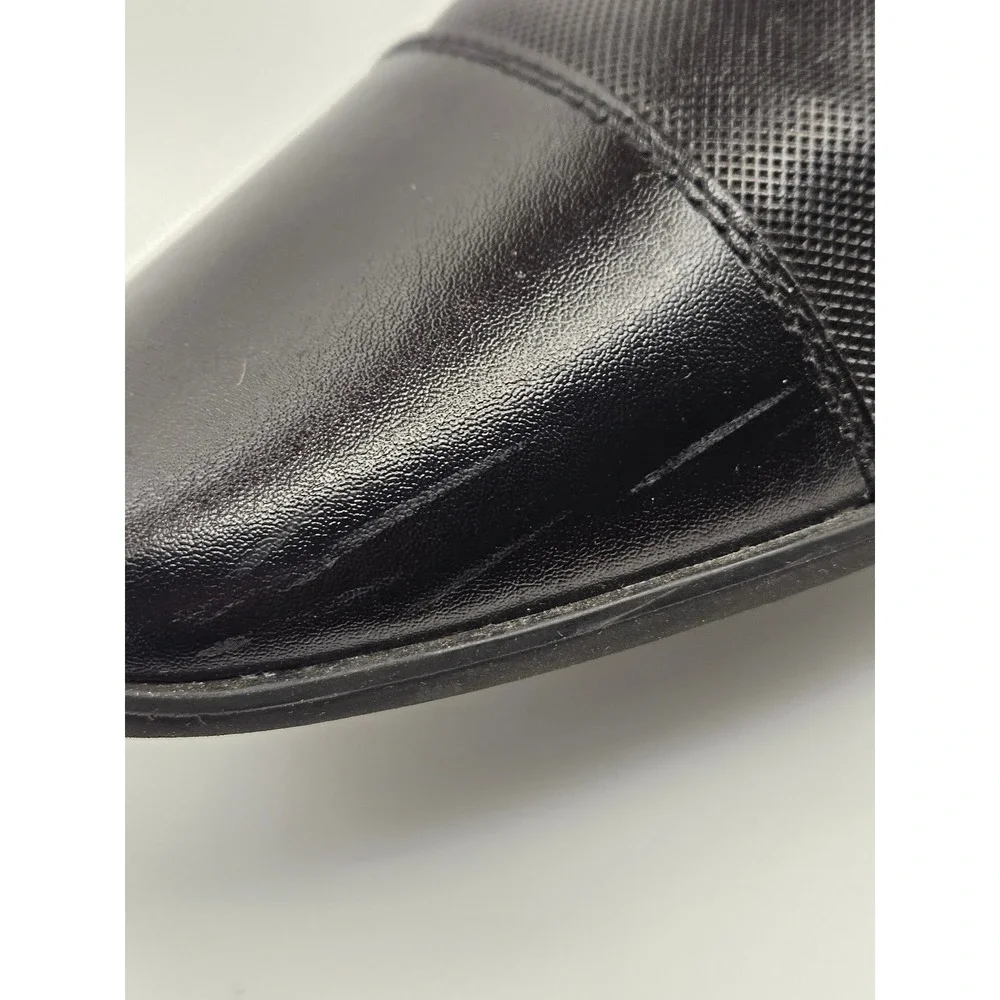 Calvin Klein Bram Black Diamond Textured Cap‎ Toe Oxford Dress Shoes 34F4280 9.5
